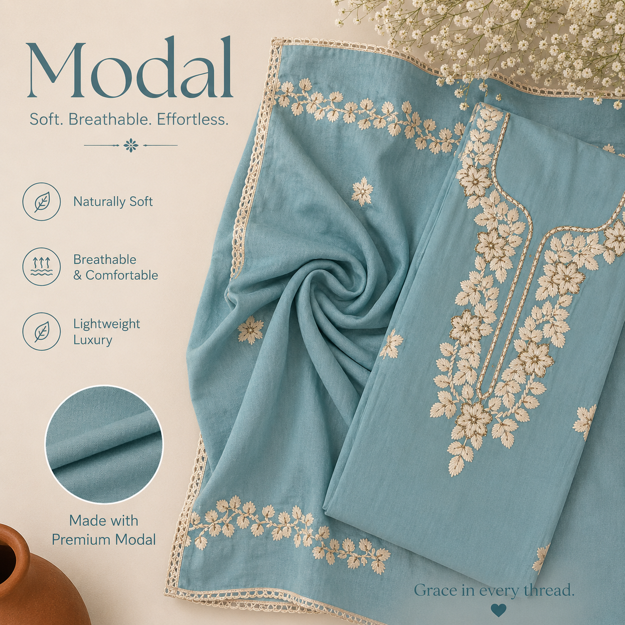 Modal - Thread Embroidery