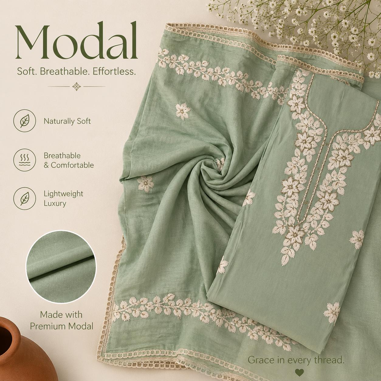 Modal - Thread Embroidery
