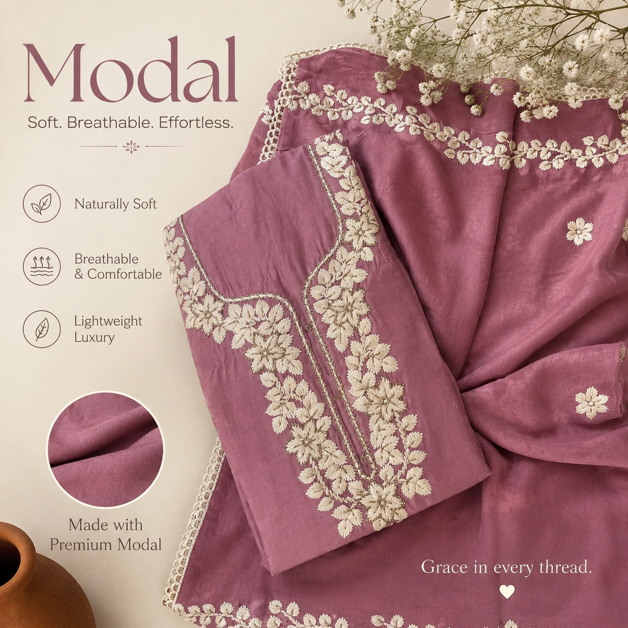 Modal - Thread Embroidery